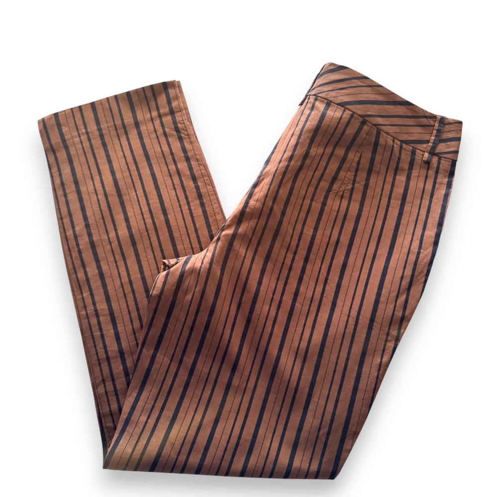 LES COPAINS Brown & Black Striped Tailored Pants – Size 44